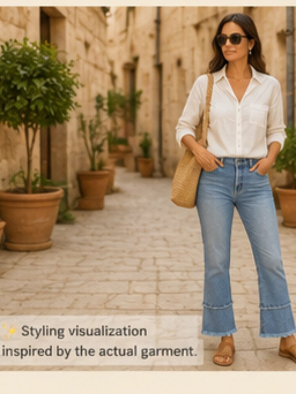 Boho Wide Festival Leg Cropped Frayed Jeans Raw Hem Festival Denim Via Ritina 10 - Picture 3 of 9